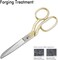 Professional 8-Inch Fabric Sewing Scissors – Heavy-Duty Forged Stainless Steel Tailor Shears with Sharp Bent Blades for Cutting Fabric, Leather, and Cloth – Classic Gold Design for Home and Dressmaking Use